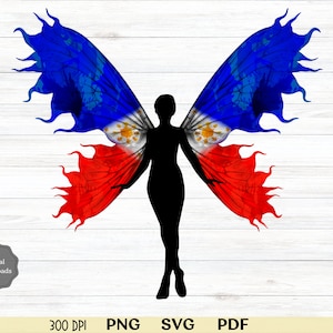 Philippine Flag Fairy Wings Clip Art: PNG SVG PDF (Digital Download)