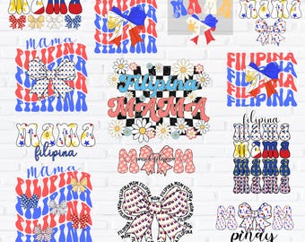 Paquete de imágenes prediseñadas PNG de mamá filipina: Coquette Pinay Mama (descarga digital)