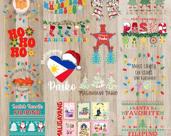Clipart navideño filipino divertido: Pinoy Ugly Sweater PNG (descarga digital), Maligayang Pasko Png imprimibles