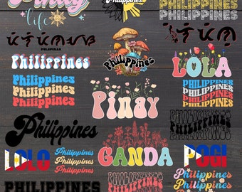 Philippines Retro PNG Bundle: Groovy Filipino Clip Art (Digital Download)