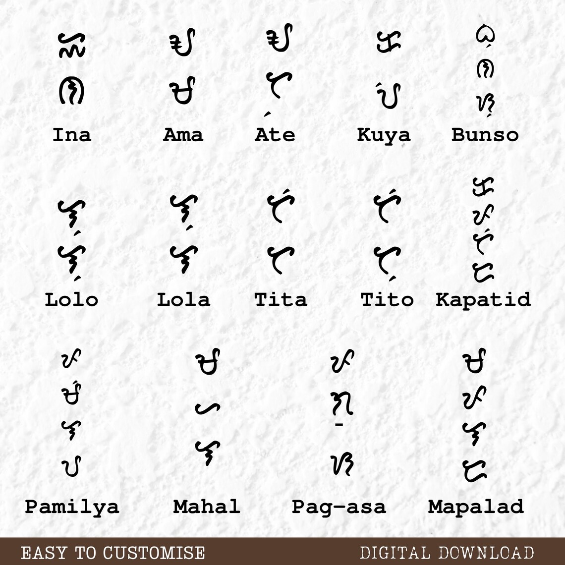 Philippine Baybayin Font Svg TTF, Alibata Font Png, Pre-colonial ...