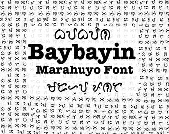 Philippine Baybayin Font Svg TTF, Alibata Font Png, Escritura de escritura filipina precolonial Descarga digital