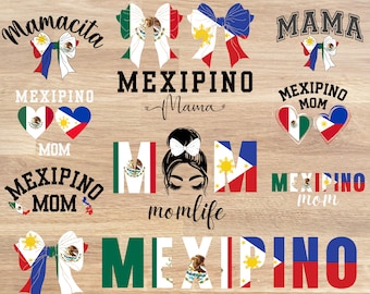 Paquete de imágenes prediseñadas de la bandera de mamá mexicana (descarga digital)
