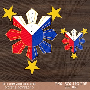 Logotipo SVG de sol y estrellas de Filipinas, diseños de camisetas de Filipinas, clipart de bandera del sol filipino, diseños pinoy png, diseños de calcomanías de sol filipino