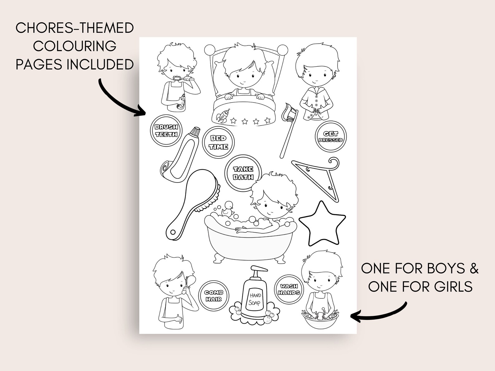 Kids Chores Chart Printable Printable Kids Chores Chart &amp; Colouring ...