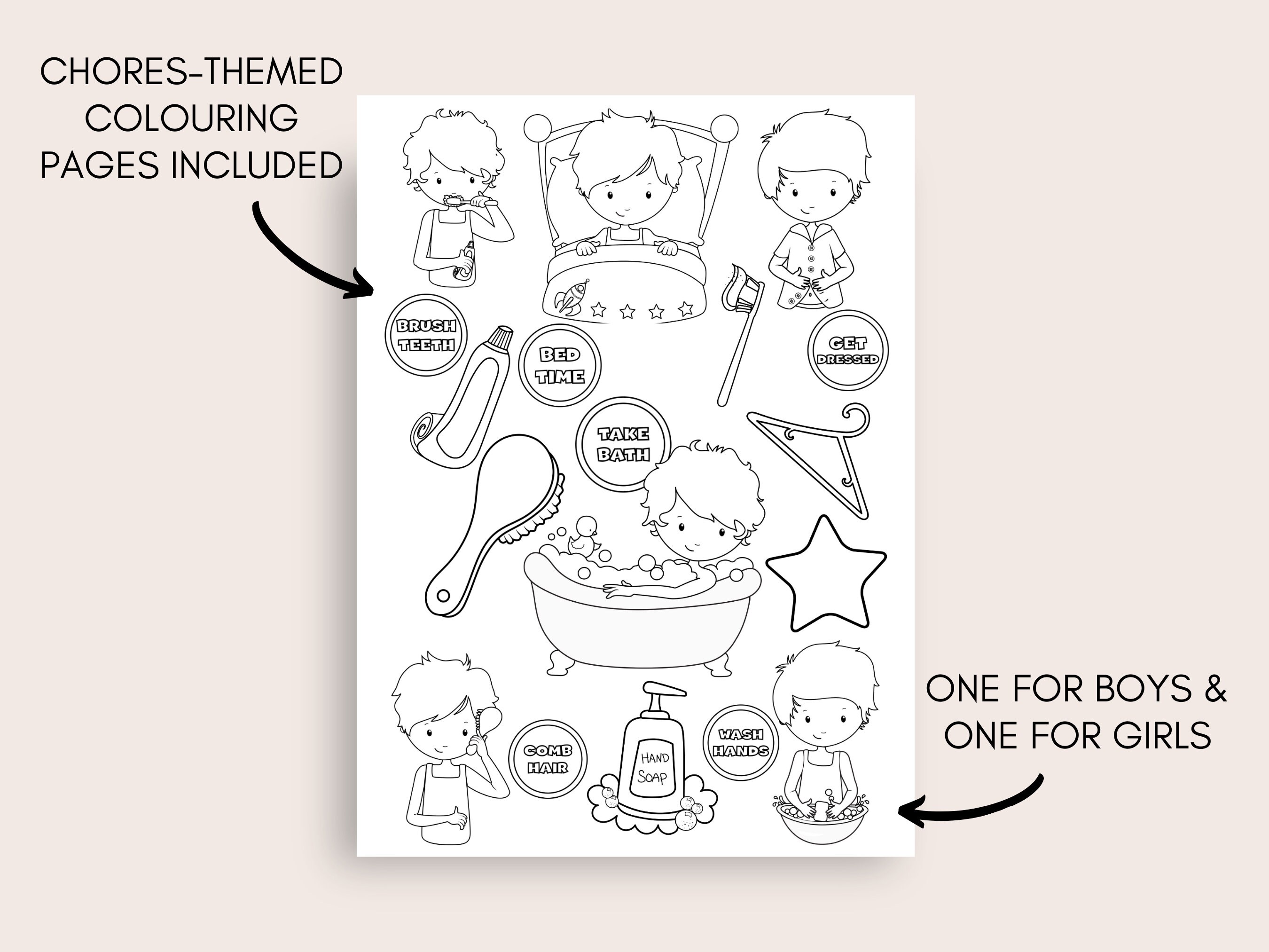 Kids Chores Chart Printable Printable Kids Chores Chart &amp; Colouring ...