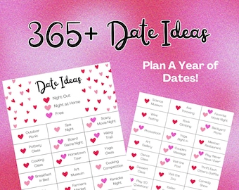 365+ Date Ideas, Year of Dates, Year of Date Nights, Going Out or Staying In, Budget Friendly Date Ideas, For Couple, Wedding Gift