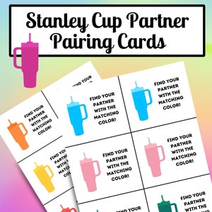 Cartes de jumelage de partenaires sur le thème de la coupe Stanley, jumelage de groupe et cartes de correspondance, pour la classe, 30 cartes, imprimables