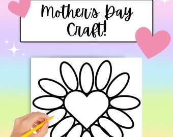 Mother's Day Craft, Mother's Day, Mom Gift from Kids, Mother's Day Card, Mother's Day Activity, DIY Kids Craft, Kids Craft, Printable