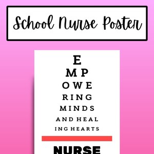 Poster verpleegsterkliniek, ooggrafiekafdruk, inspirerend bericht verpleegkundige, decor schoolverpleegkundige, decor kliniek