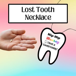 Lost Tooth Necklace, Printable, For School Nurses, Teachers & Elementary Students, 6 Pages of 3 Variations, Lost Tooth, Tooth Fairy