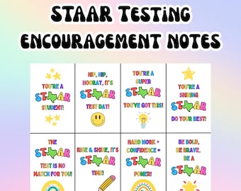 STAAR Testing Encouragement Notes, STAAR Testing Printable Snack Tags, Test Printable Notes, Testing Motivation, STAAR Test Day, Benchmark