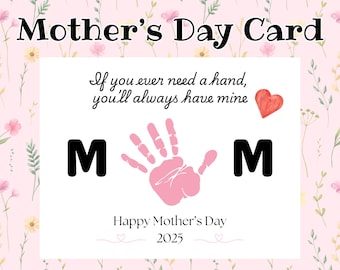 Mother's Day Printable, Mother's Day Handprint Art, Mothers Day Craft Activity, Mothers Day Gift, Mommy Handprint Art, Activity Page, PDF