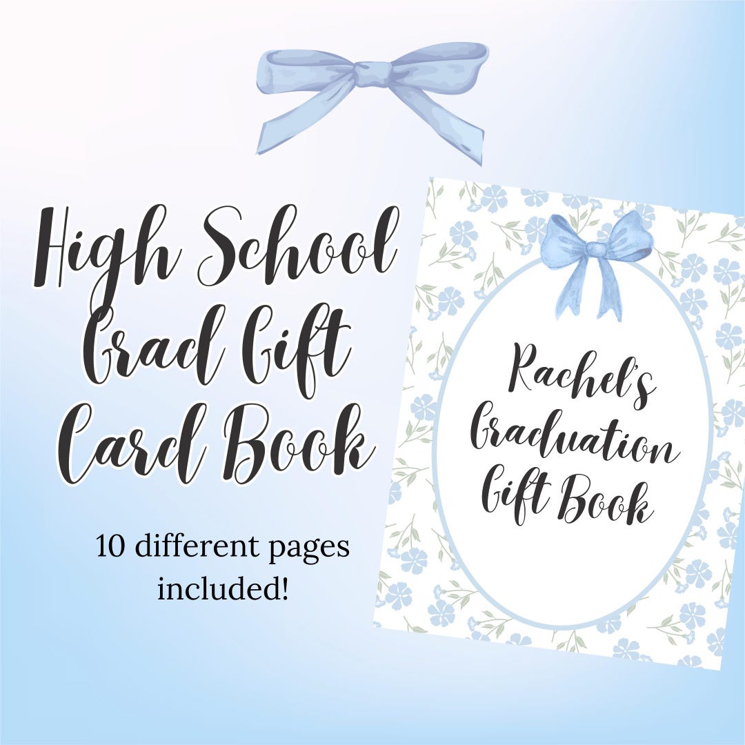 Editable High School Grad Gift Card Book, High School Graduation Gift ...