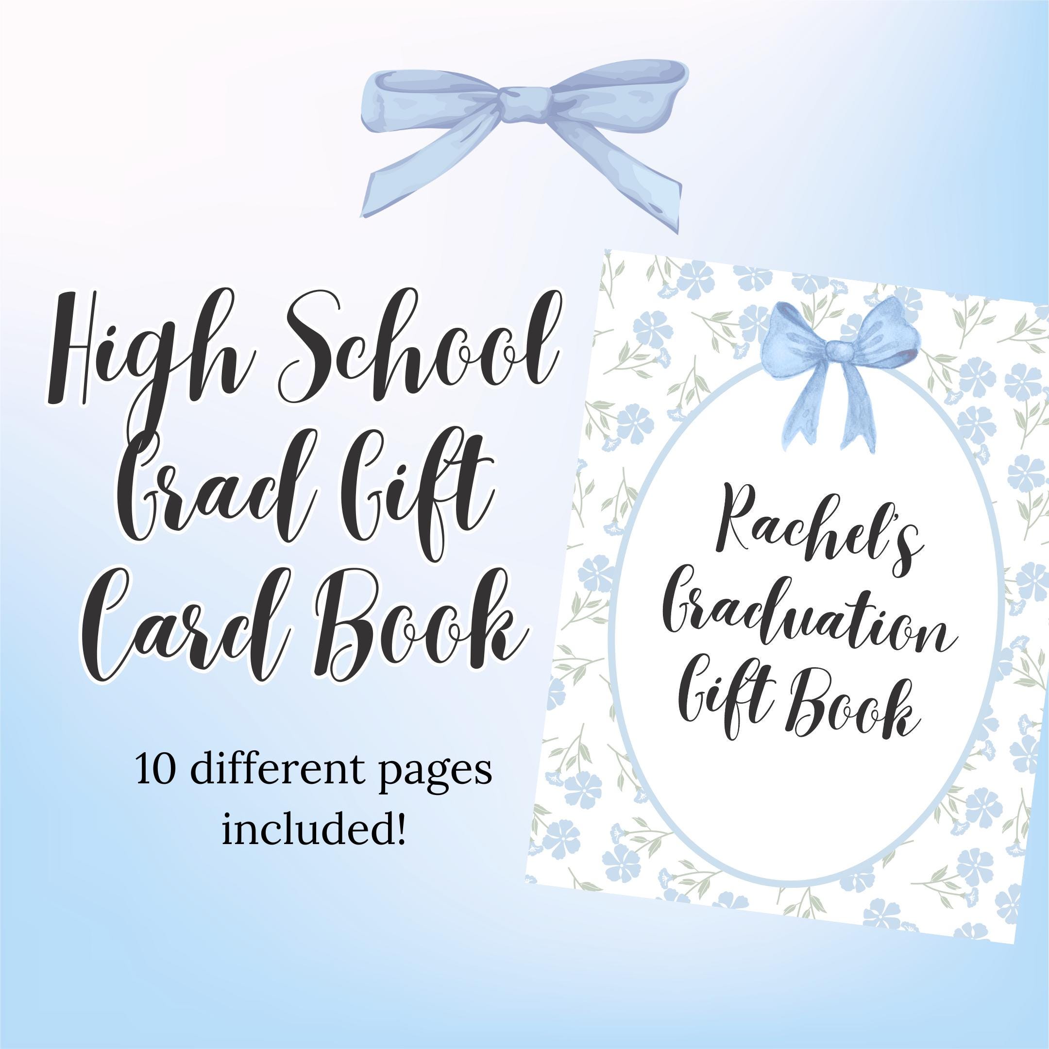 Editable High School Grad Gift Card Book, High School Graduation Gift ...