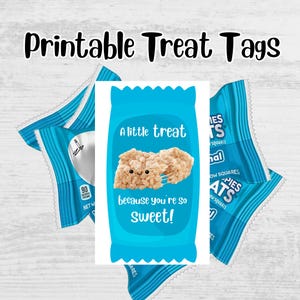 Leraar waardering snacklabel, traktatielabel, knapperige rijsttraktaties, bedankje cadeaulabel, Marshmallow Krispy, snacklabel, PTA-cadeau, PTO-cadeau, pdf