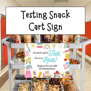 Snack-Wagen-Schild, Lehrer-Anerkennungswoche, PTA, PTO, Lehrer-Snack, Test-Snack, Test-Leckerli, Zustandstest, STAAR-Test, Testtag