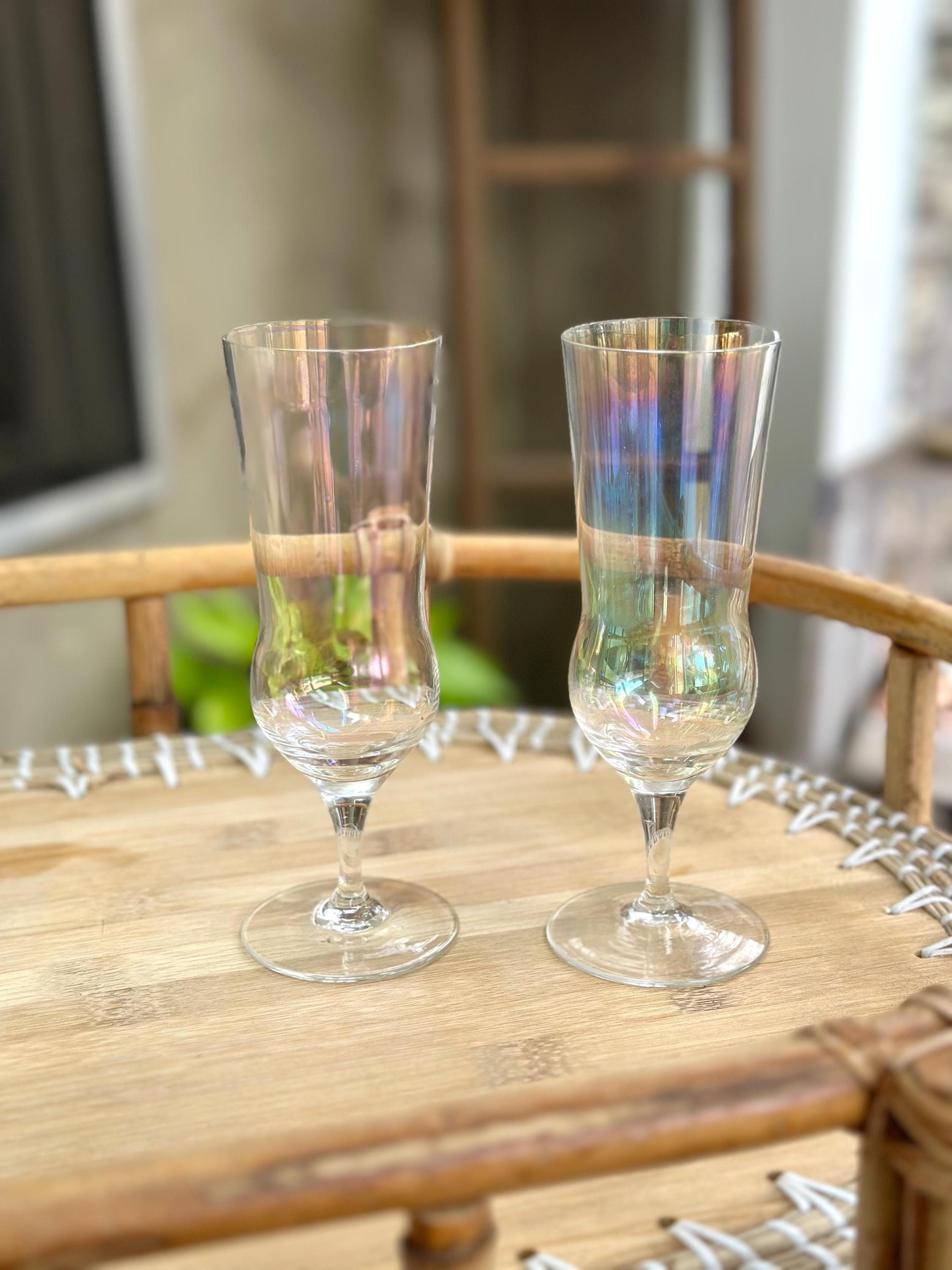 murano glass wine glasses Wine Glass Set of 6 CC ZECCHIN MURANO, Rainbow Swirl Pattern 8-1/8” Tall main image 0
