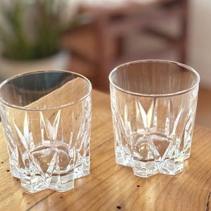 Vintage Cristal D&#39;Arques-Durand Cheverny Crystal Old Fashioned Rocks Bourbon Cocktail Glasses, Set of 2