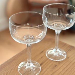 Vintage Crystal Coupe Glass Czechoslovakian Bohemian Crystal Glasses Crystal Champagne Coupe Cocktail, Set of 2, Multiple Sets Available