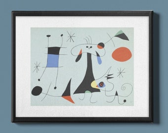 The Sun (El Sol)--Joan Miró Surrealism Abstract Modern Art Framed Matte Paper Poster Interior Design Home Decor Wall Art 300+dpi