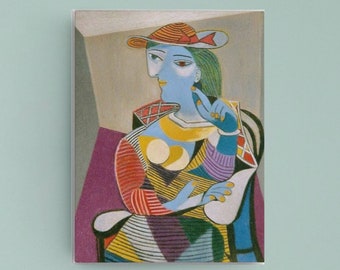 Seated Woman--Pablo Picasso Abstract Cubism Modern Art Canvas Interior Design Home Decor Wall Art 300+dpi