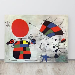 The Smile of the Flamboyant Wings (1953)--Joan Miró Surrealism Abstract Modern Art Canvas Interior Design Home Decor Wall Art 300+dpi