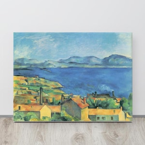 Bay of Marseille, Seen from l&#39;Estaque--Paul Cézanne Post-Impressionist Modern Art Canvas Interior Design Home Decor Wall Art 300+dpi