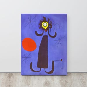 Woman in Front of the Sun--Joan Miró Surrealism Abstract Modern Art Canvas Interior Design Home Decor Wall Art 300+dpi