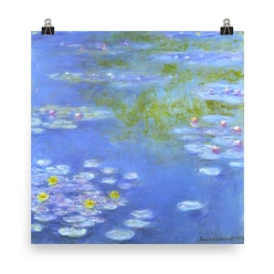 Water Lilies-1908--Claude Monet Impressionism Modern Art Giclée Quality Matte Paper Poster Interior Design Wall Art Home Decor 300+dpi