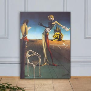Woman with a Head of Roses (1935)--Salvador Dalí Abstract Surrealism Modern Art Canvas Interior Design Home Decor Wall Art 300+dpi