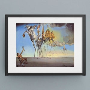 La tentación de San Antonio - Salvador Dalí Abstracto Surrealista Arte Moderno Póster de papel enmarcado Diseño de interiores Decoración del hogar Arte de pared 300+dpi