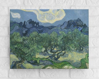 Olive Trees in a Mountainous Landscape--Vincent Van Gogh Abstract Expressionism Art Giclée Quality Matte Paper Poster Wall Art 300+dpi