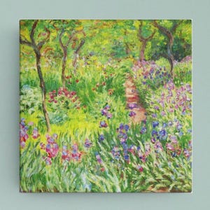 Iris Garden at Giverny 1899--Claude Monet Abstract Impressionism Modern Art Canvas Interior Design Home Decor Wall Art 300+dpi