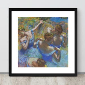 Blue Dancers--Edgar Degas Impressionism Modern Art Framed Museum-Quality Matte Paper Poster Interior Design Wall Art 300+dpi