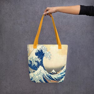 The Great Wave Off Kanagawa: Katsushika Hokusai Japanese Art Tote Bag Women&#39;s Fashion Carry-All Tote Bag 300+dpi
