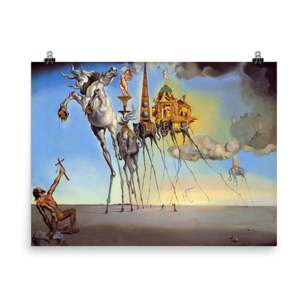 La tentation de saint Antoine - Salvador Dali Surréalisme abstrait Art moderne Giclée Grade Papier mat Affiche Design d’intérieur Art mural 300 + dpi