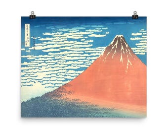 Fine Wind, Clear Morning--Katsushika Hokusai Japanische Kunst Giclée Qualität Matt Papier Poster Interior Design Wohnkultur Wandkunst 300+dpi