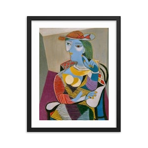 Seated Woman--Pablo Picasso Abstract Cubism Modern Art Framed Giclée Quality Matte Paper Poster Interior Design Home Decor Wall Art 300+dpi