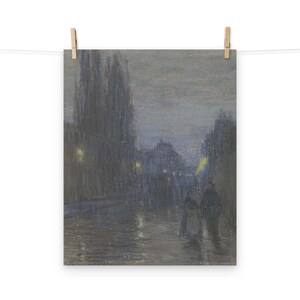 Escena callejera, París - Póster de papel mate de calidad de museo de arte moderno impresionista de Henry Ossawa Tanner, diseño de interiores, arte mural, 300+dpi