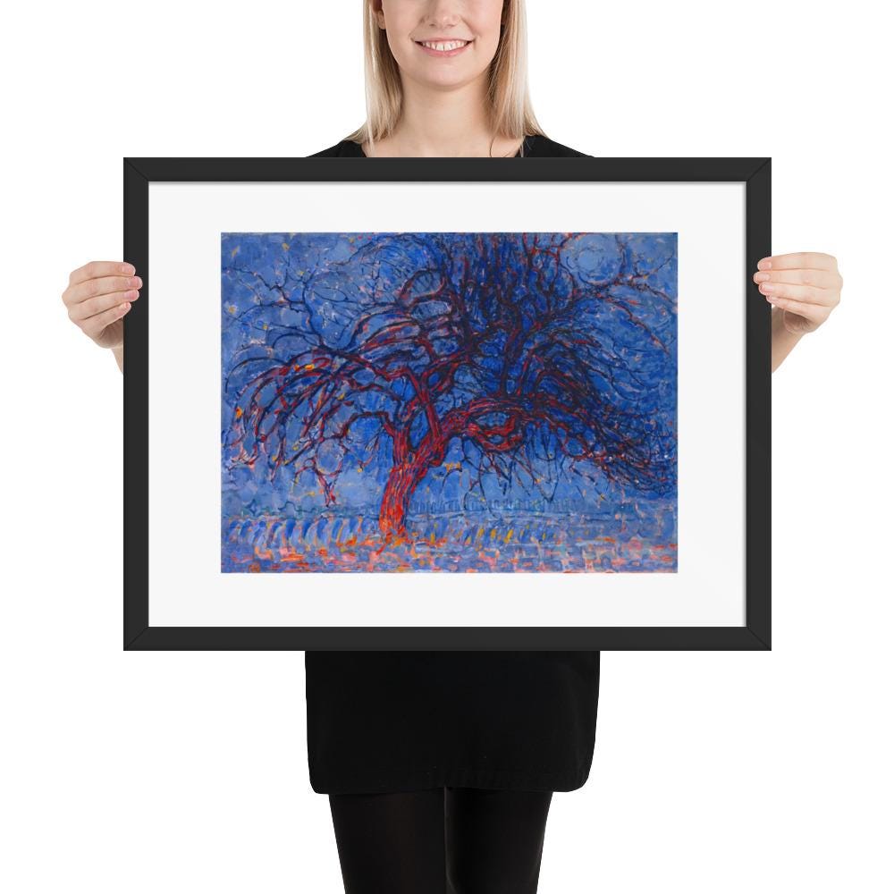 Evening; Red Tree--piet Mondrian Post-impressionism Abstract