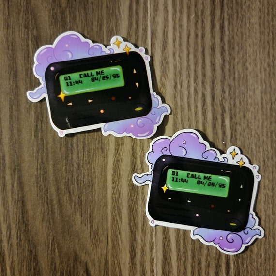 90s Aesthetic Pager Vinyl Laminated Sticker Etsy