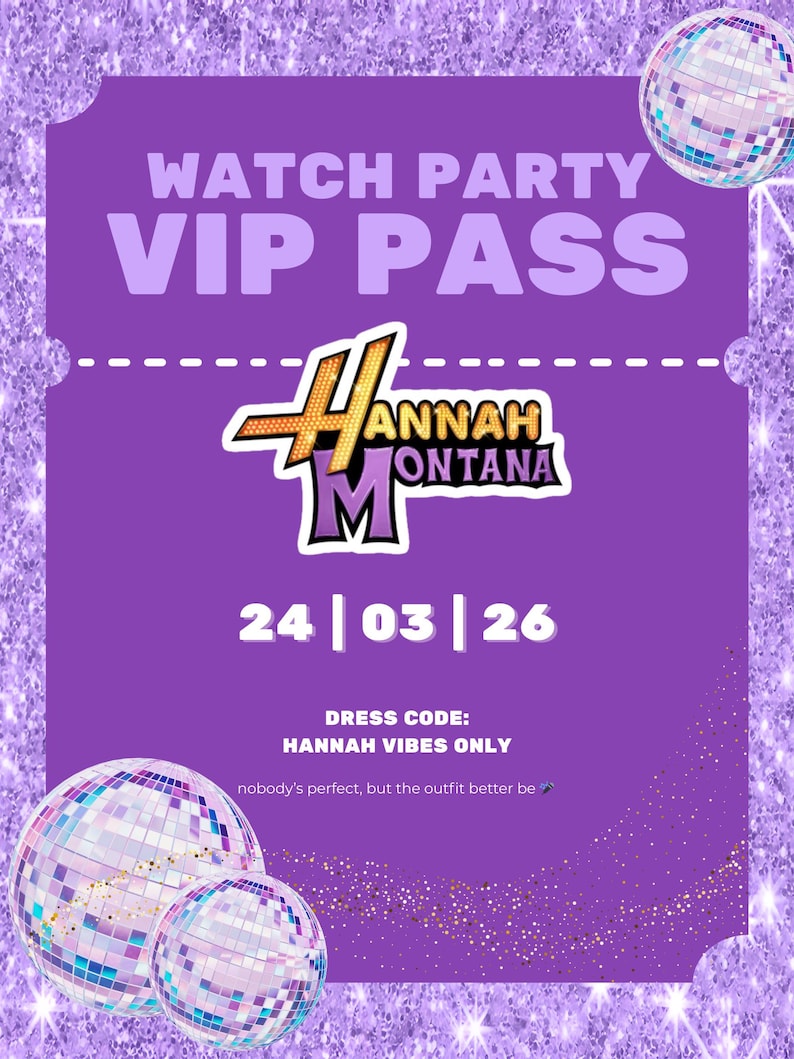 Hannah Montana Birthday Invitation Template Pop Star Party Invite