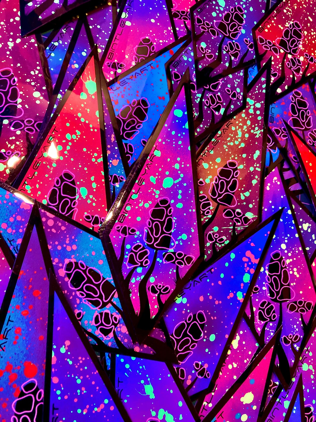 Mystery Uv/blacklight Diamond Mushie Sticker Pack Etsy