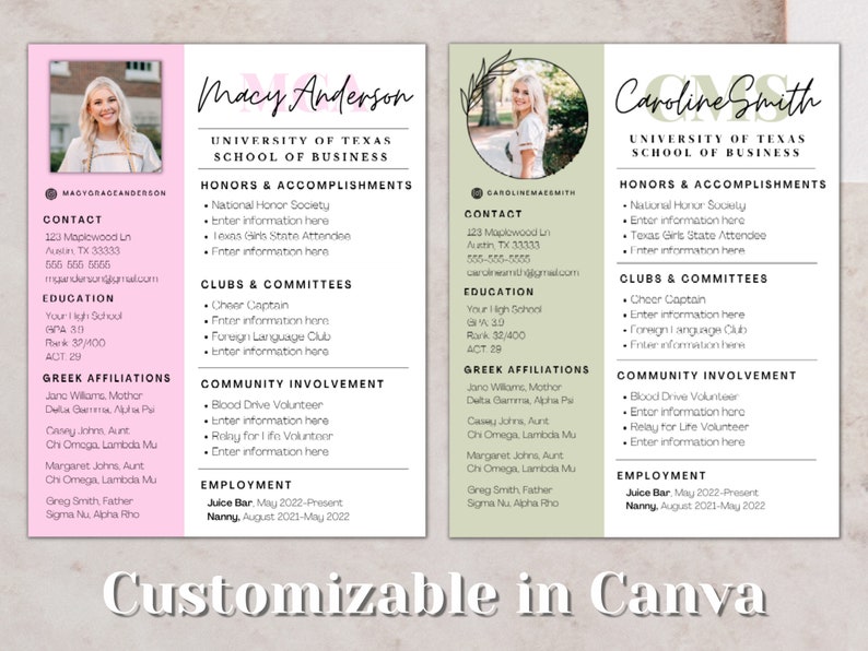 Cute Pink Sorority Resume Template - Il 794xN.4303351072 Of7a 