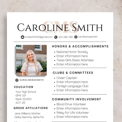 Sorority Resume Template and Cover - Il 500x500.4372344596 Nt3m 