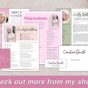 sorority rush resume with two cover letter options, canva user guide, canva resume template, sorority resume canva template, sorority rush resume, rush templates, sorority recruitment, pink sorority resume