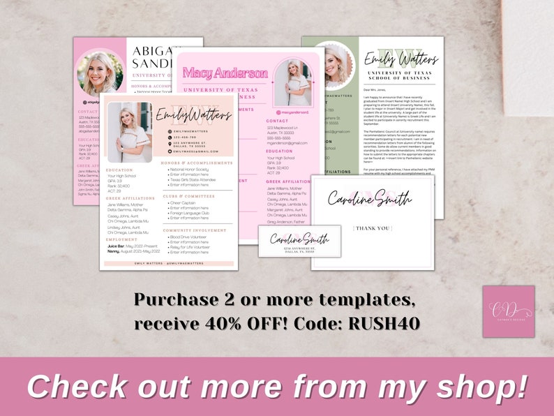 Purple Sorority Resume Template - Il 794xN.6071148732 9384