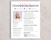Sorority Resume Template | Pink Rush Pack, Photo, Canva (Digital Download)
