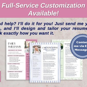 Sorority Resume Template and Cover Letter, Social Resume with Photo, Pink Sorority Resume Template, Sorority Rush Pack, Cute Social Resume image 8